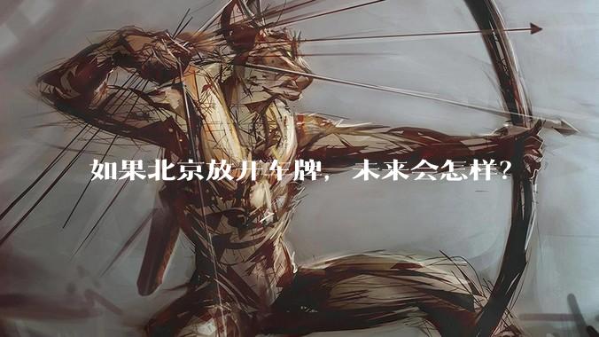 如果北京放开车牌，未来会怎样？